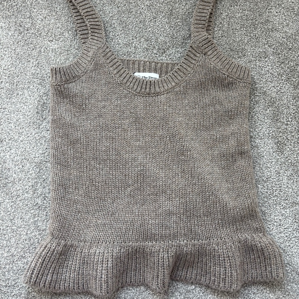 The Drop Women's Ameena Ruffle Cropped Sweater Tank